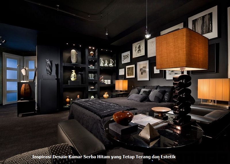 desain kamar serba hitam